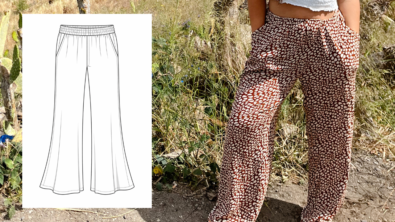 patrón pantalón con goma